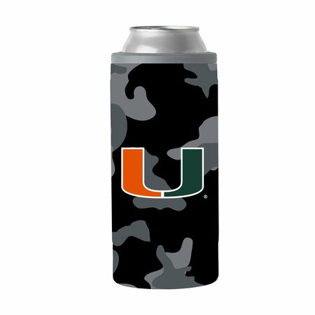 LOGO BRANDS Miami Black Camo 12oz Slim Can Coolie 169-S12C-X15B